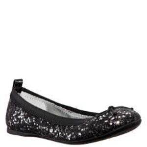 Nina Esther Nordstrom Black Sparkle Flats Girls 2 New in Box